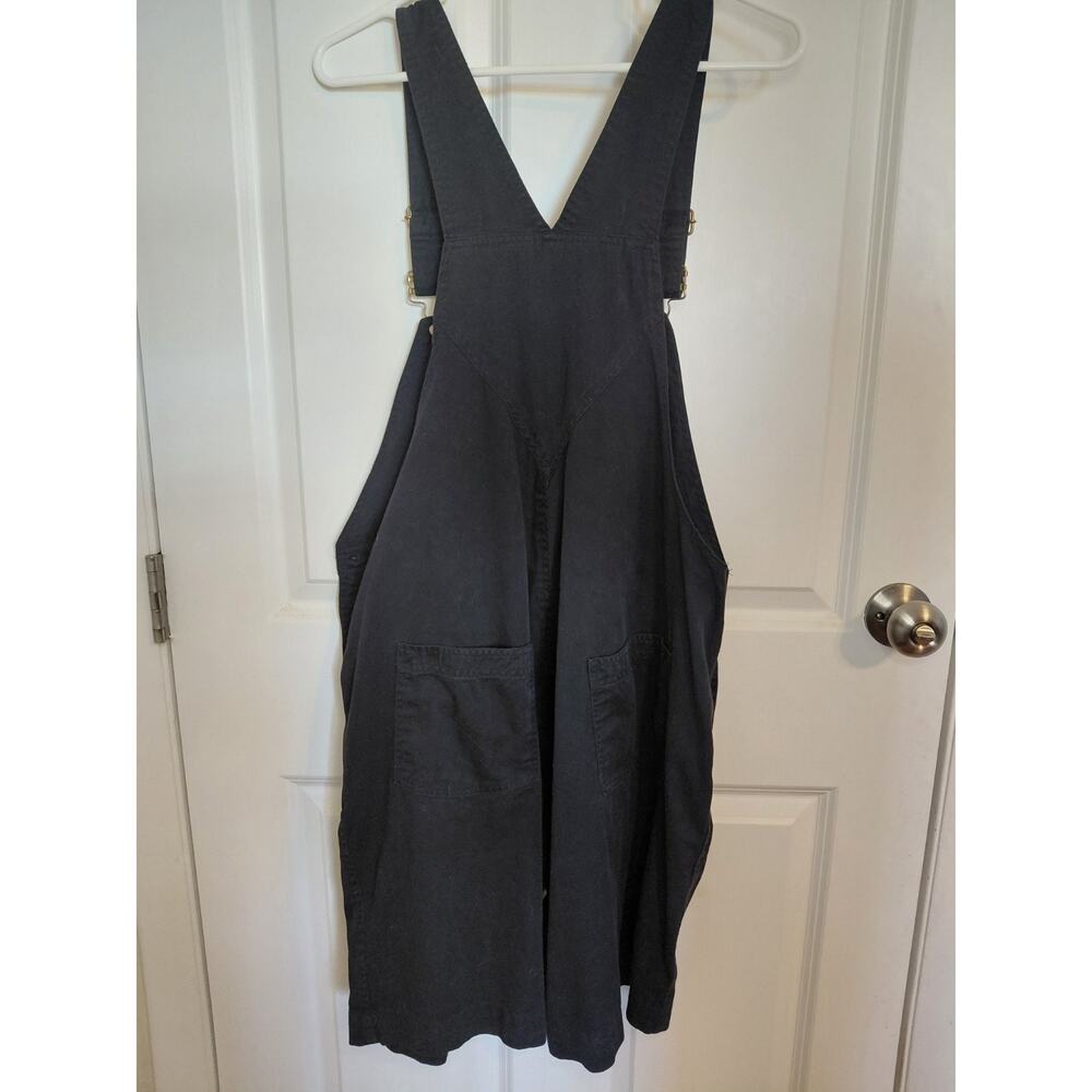 Vintage Forelli Black Cotton Utility Short Overalls Grunge Workwear Size 20 Plus - Picture 11 of 14